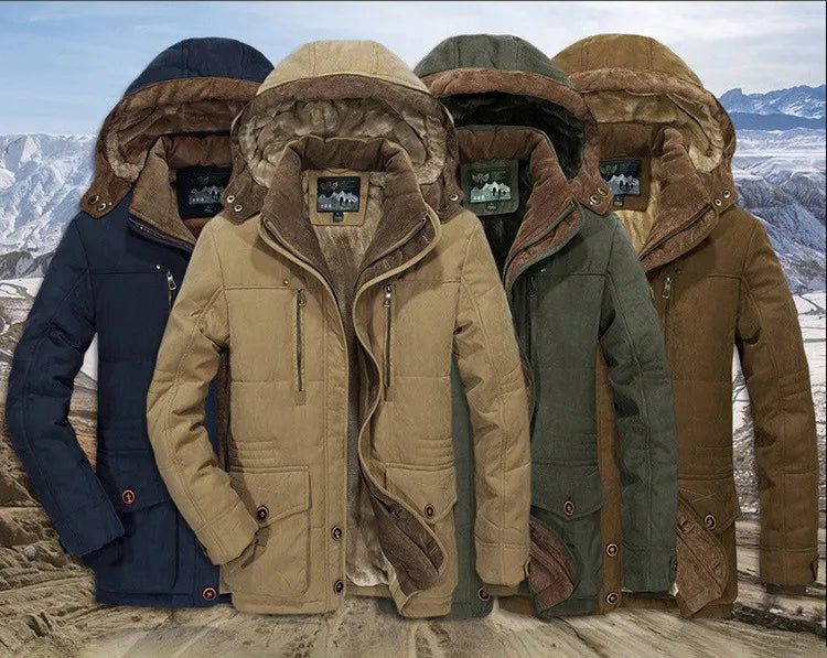 Abrigo de invierno con capucha para hombre, cálido y cómodo