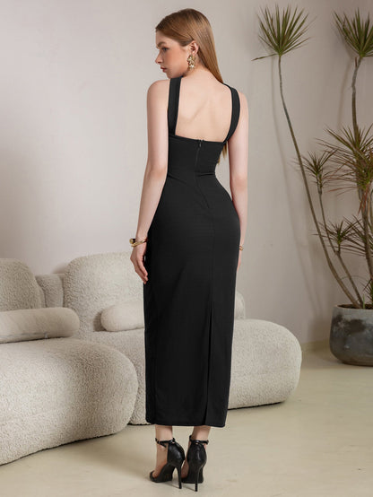 Halter Backless Split Bodycon Long Dress