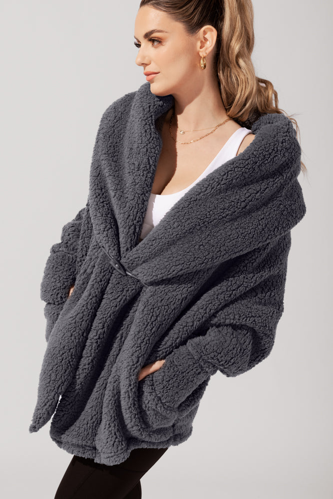 Abrigo Cocoon para Mujer - Elegante en Gris Frío