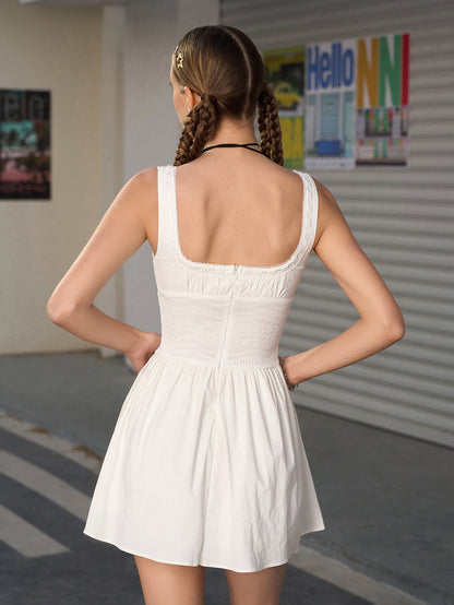 Ruched Bust Ruffle Hem Dress