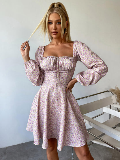Tie Front Ditsy Floral Dress