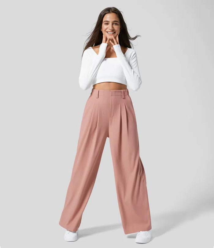 Pantalones de Cintura Alta con Corte Acampanado para Mujer – Elegancia y Comodidad