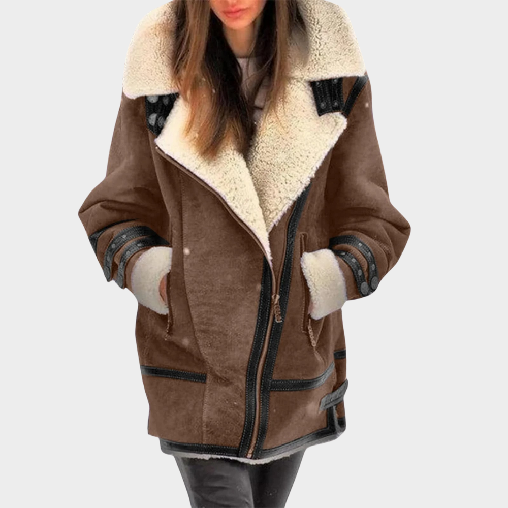 Abrigo de invierno elegante para mujer, diseño moderno