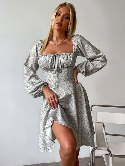 Tie Front Ditsy Floral Dress
