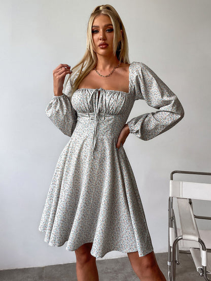 Tie Front Ditsy Floral Dress